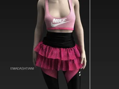 Sport Wear  Girls NIKE Set  N6  50  CLO3D ZPRJ FBX OBJ MTL 3D model