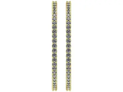 38mm Inside-Outside Diamond Hoop Earrings Huggies 3D print model