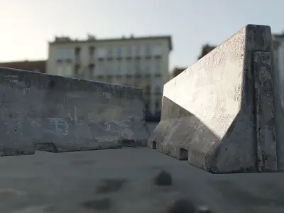 Concrete barrier Low-poly 3D model order