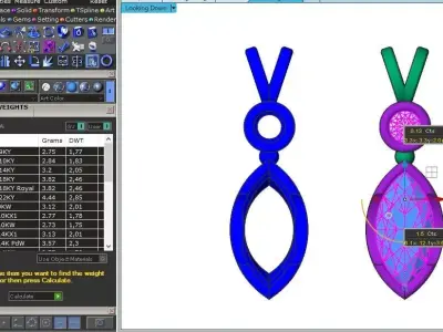 Pendant set 3D print model 2