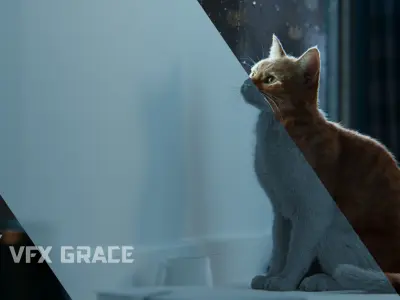 Orange Cat Animated VFX Grace 3D model