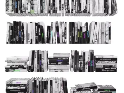 Books 150 pieces 2-1-3 Low-poly 3D model