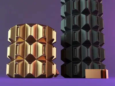 Patterned cylindrical vase 3D print model