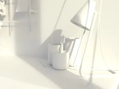 3D Scene - Interior set - Modern workplace 3D model