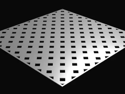 Perforated panel with square hole and 16 percent opening 25O06 3D model