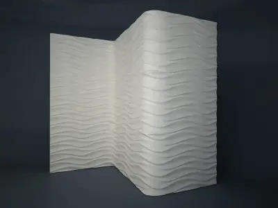 04 WAVES PATTERN WALL Low-poly 3D model