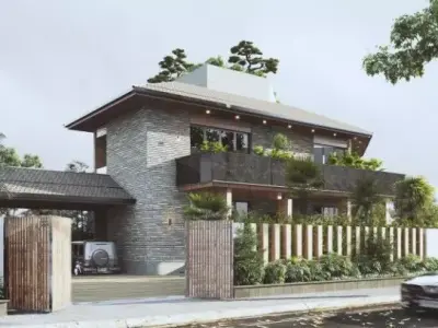 Modern villa exterior model 3D model