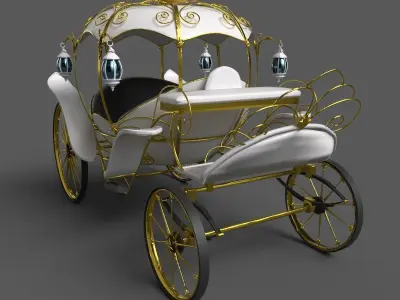 Cinderella Pumpkin Carriage Low-poly 3D model