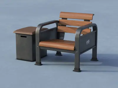 Sport Resting bench 3D model