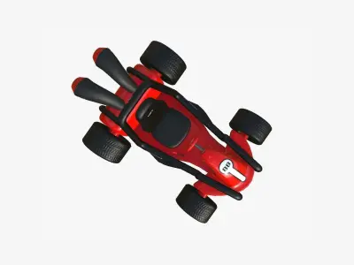 Cartoon Kart G01 Red - Vehicle Racing Design Low-poly 3D model