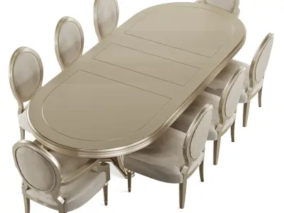 CARACOLE DINING TABLE AND CHAIRS 3D model