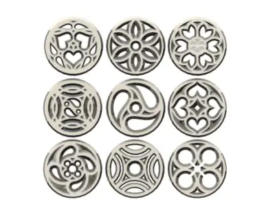 9 medieval ornaments 3D print model