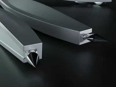 Compass pencil and ruler 3D model