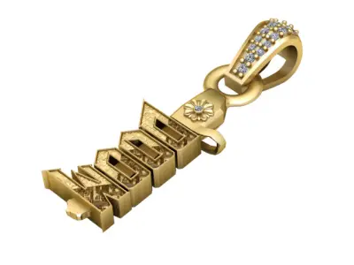 LUXURY DOOM WORD PENDANT 3D PRINTABLE MODEL 3D print model