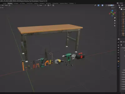 Workshop Tool Pack - 15 Game-Ready 3D Models  Low-poly 3D model