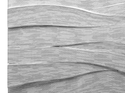 Wall art Marlene by Palecek Wave rattan decor 3D model