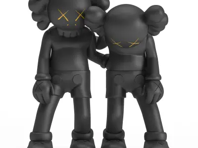 Kaws 1 two kawaii figurines 3D model
