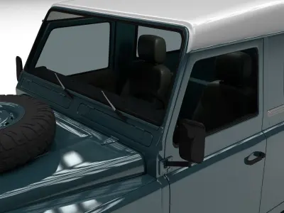 Land Rover Defender 90 Station Wagon w interior 3D model