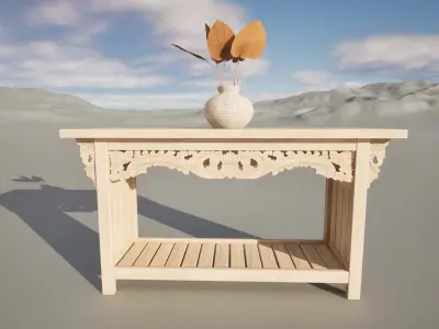 Hand-Carved Table Balinese Artisan Furniture 3D model