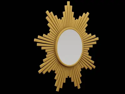 Flowered Mirror Design Low-poly 3D model