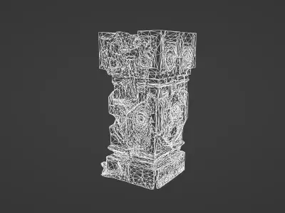 Ancient Broken Stone Column Fragment 3D model