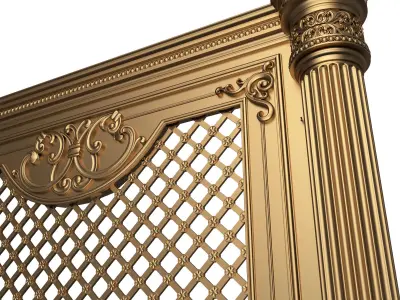 Radiator Cover Decorative Screening Grille Panel 010 Low-poly 3D model