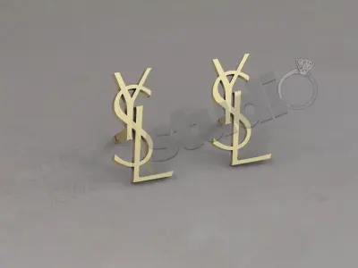 Highly luxury Yves Saint Laurent design earring 3d model 3D print model
