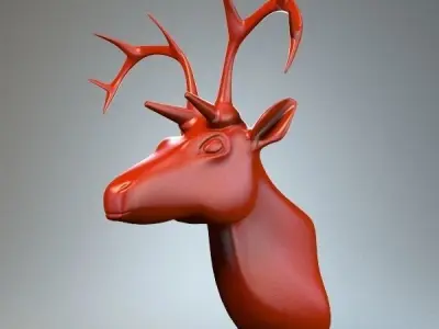 Deer head 02 3D model