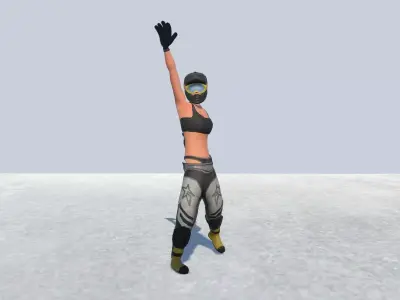 Dirt biker- Avatar Female Biker Low-poly 3D model