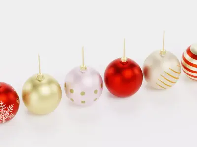 Christmas Ball Ornament Collection Low-poly 3D model