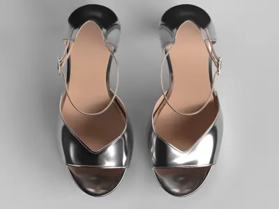 Unbranded Sandal 03 Women Platform Sandal grey Low-poly 3D model