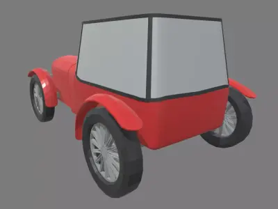 Low Poly Classic Vintage Car 01 Low-poly 3D model