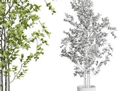 branch Tree in a concrete dirty vase set indoor plant 392 Low-poly 3D model