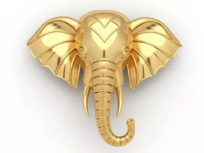 Pendant 3d Elephant face Pendant Pendant Elephant Head Pendant 3D print model