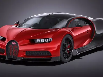 LowPoly Bugatti Chiron Sport 2019 Low-poly 3D model