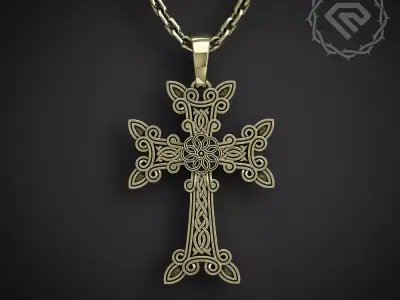 KHACHKAR ARMENIAN CROSS 55 mm 3D print model