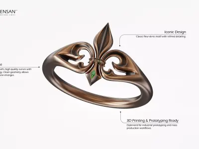 Fleur-de-Lis Ring 3D print model purchase