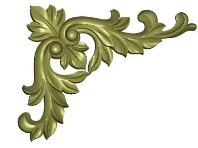 Classic frame luxurious gold interior inlaid  leaf CNC Texture 3D model