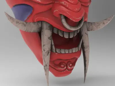 Oni Mask Low-poly 3D model