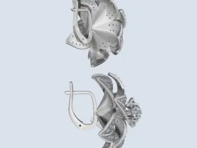 Flower Ring and Earrings set 53685 3D print model