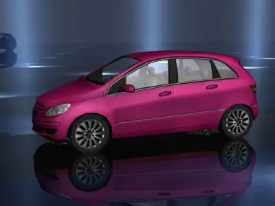 Pink Car Low Poly Low-poly 3D model
