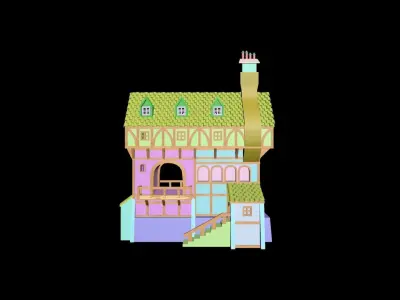 Medieval House 32 3D print model 3D model