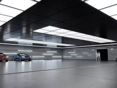 Modern Underground Car Garage 3D model