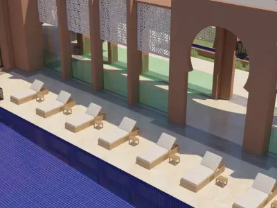 Traditional Moroccan Pool Style Tamouda Bay 3D model