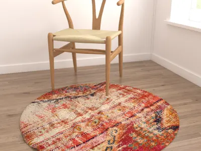 Round Rug Set 228 3D model