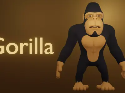 cartoon gorilla 3D model