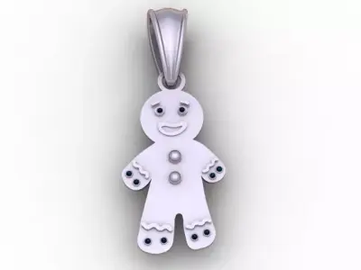 Gingerbread Man Pendant 3D Printable  Model 3D print model