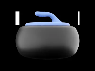 3d Curling Stone icon 3D model