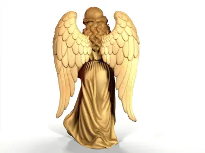 Angel with a candle 3D print model