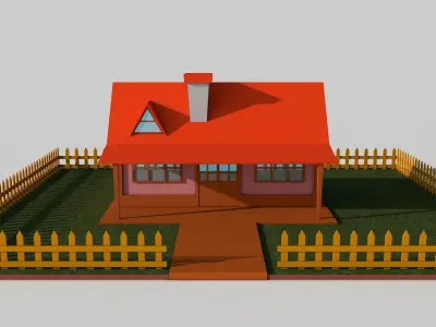 Cartoon House Low-poly 3D model